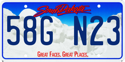 SD license plate 58GN23