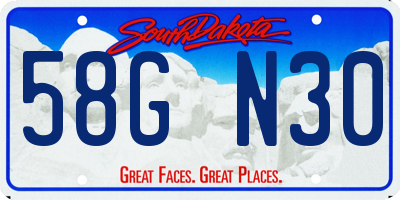 SD license plate 58GN30