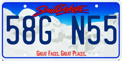 SD license plate 58GN55