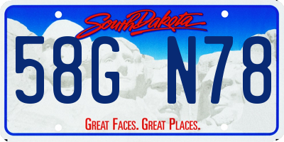 SD license plate 58GN78