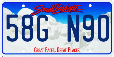 SD license plate 58GN90