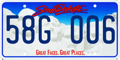 SD license plate 58GO06