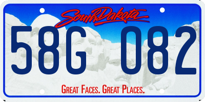 SD license plate 58GO82