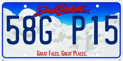 SD license plate 58GP15