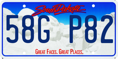 SD license plate 58GP82
