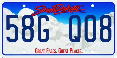 SD license plate 58GQ08