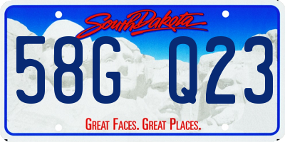 SD license plate 58GQ23