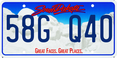 SD license plate 58GQ40