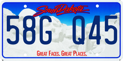SD license plate 58GQ45