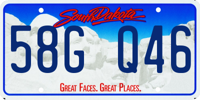 SD license plate 58GQ46