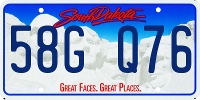 SD license plate 58GQ76