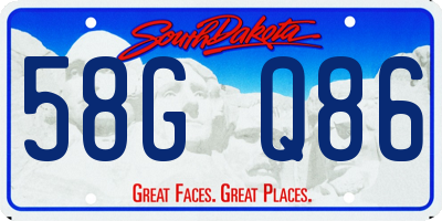 SD license plate 58GQ86