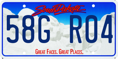 SD license plate 58GR04