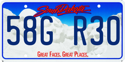 SD license plate 58GR30