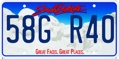 SD license plate 58GR40