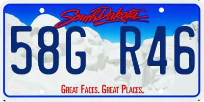 SD license plate 58GR46