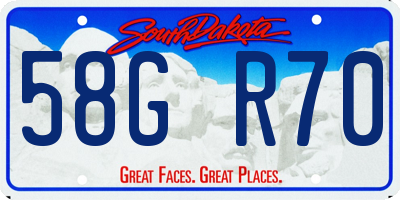 SD license plate 58GR70