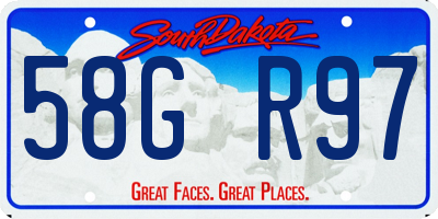 SD license plate 58GR97
