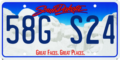SD license plate 58GS24