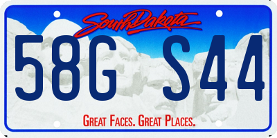 SD license plate 58GS44