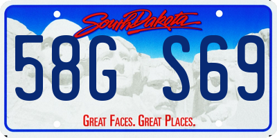 SD license plate 58GS69