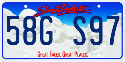 SD license plate 58GS97