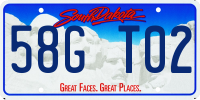 SD license plate 58GT02