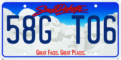 SD license plate 58GT06