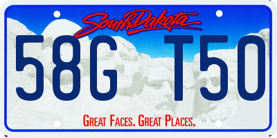 SD license plate 58GT50