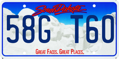 SD license plate 58GT60