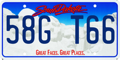 SD license plate 58GT66