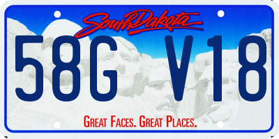 SD license plate 58GV18