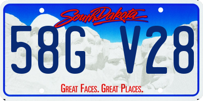 SD license plate 58GV28