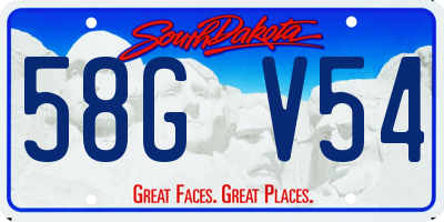 SD license plate 58GV54
