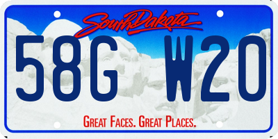 SD license plate 58GW20