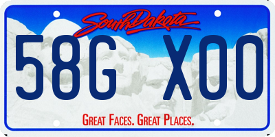 SD license plate 58GX00