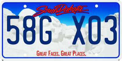 SD license plate 58GX03