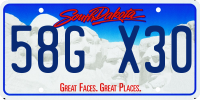 SD license plate 58GX30