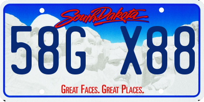 SD license plate 58GX88