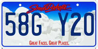 SD license plate 58GY20