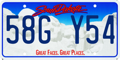 SD license plate 58GY54