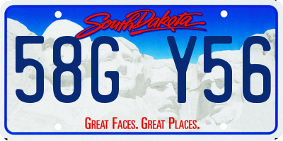 SD license plate 58GY56