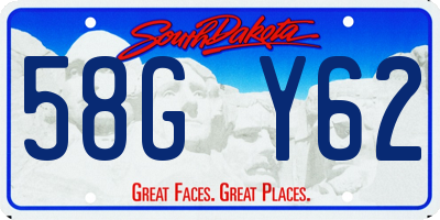 SD license plate 58GY62