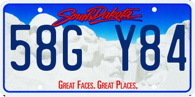 SD license plate 58GY84
