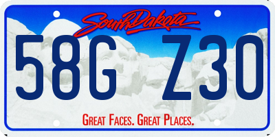 SD license plate 58GZ30