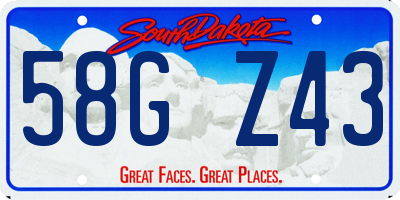 SD license plate 58GZ43