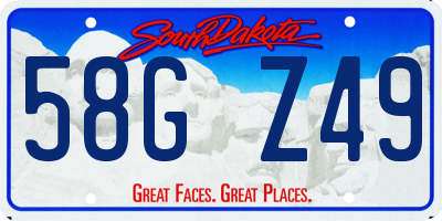 SD license plate 58GZ49