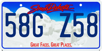 SD license plate 58GZ58