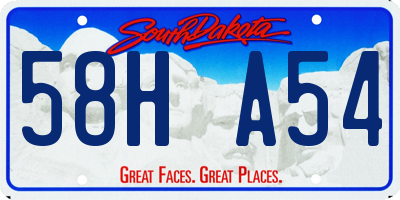 SD license plate 58HA54