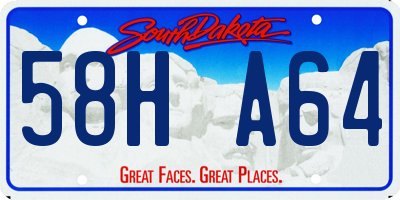 SD license plate 58HA64